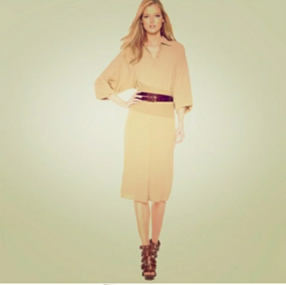 MICHAEL KORS long sleeve silk  dress
